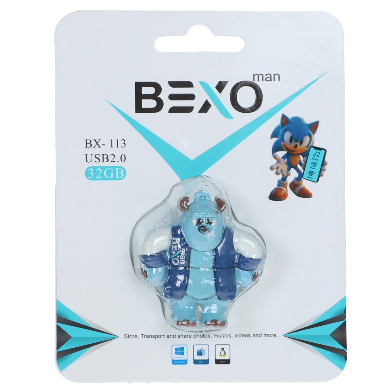 فلشفلش مموری BEXO USB2.0 مدل BX-113 ظرفیت 32GB - عروسکی (گارانتی داده پردازی آواتک)