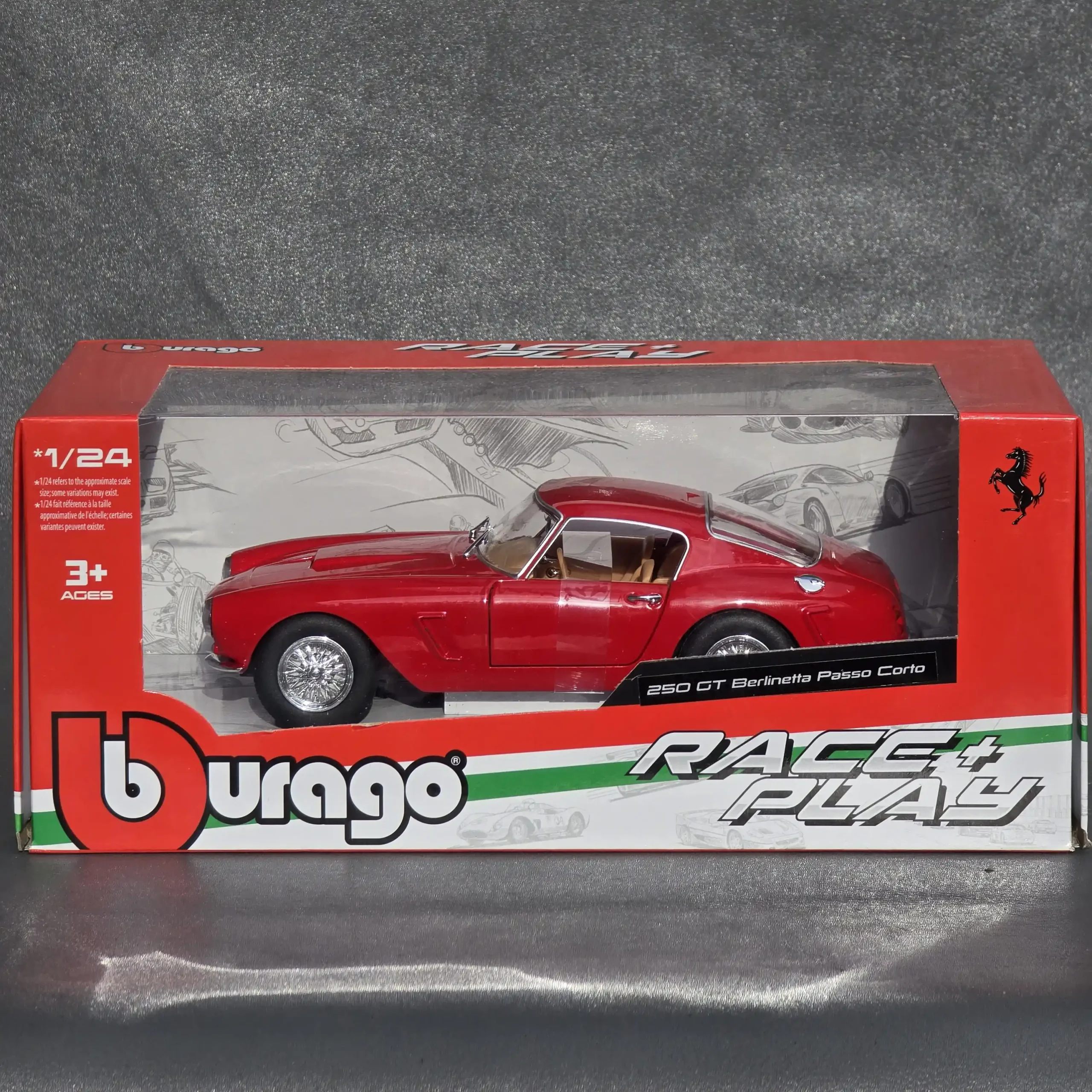 ماکت فلزی برند بوراگو مدل فراری Ferrari 250 GT Berlinette Passo Cortoجدید