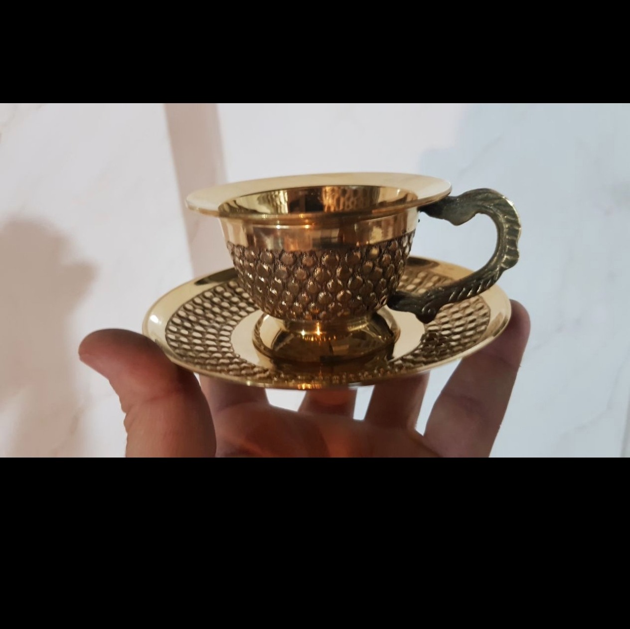 فنجان و نعلبکی برنزی طرح خاص