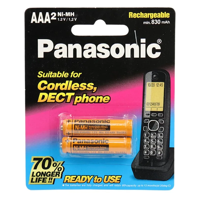 باتری دوتایی نیم قلم شارژی Panasonic HHR-3MRT/2BM 1.2V AAAجدید