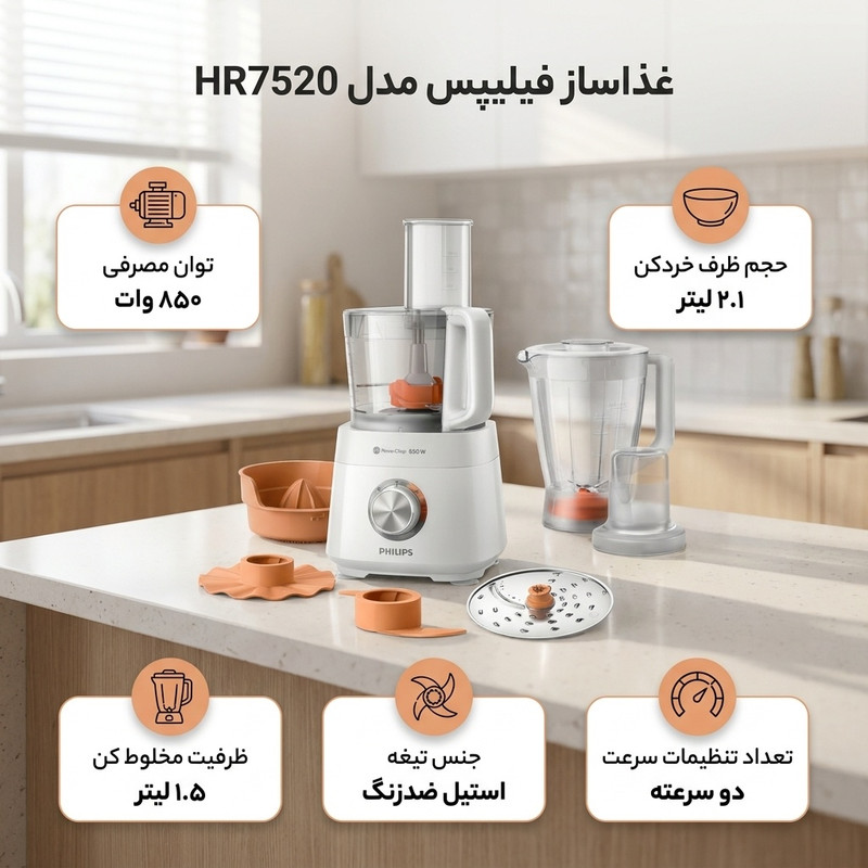 غذاساز فیلیپس مدل HR7520جدید