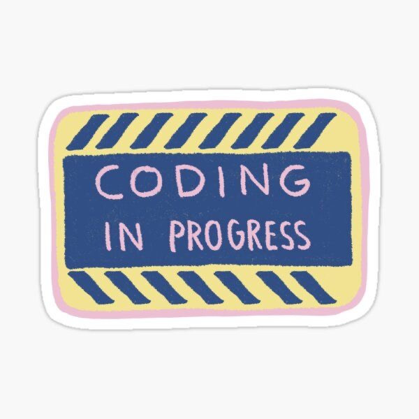 استیکر لپ تاپ و موبایل طرح CODING IN PROGRESS کد 10115جدید