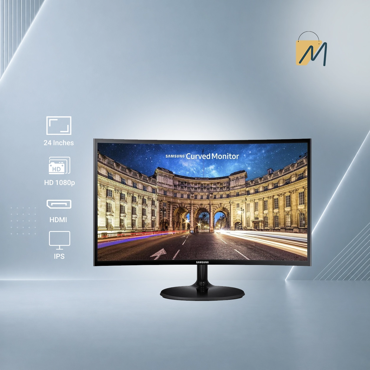 مانیتور سامسونگ C24F390 سایز 24 اینچ کیفیت Full HDجدید