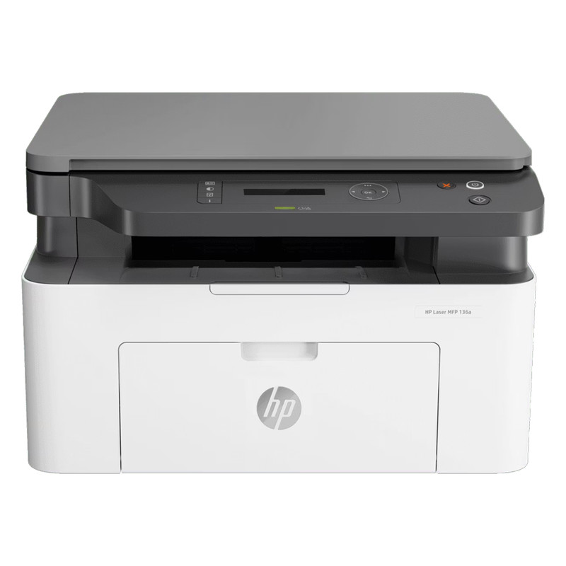 پرینتر لیزری 3 کاره اچپی مدل LaserJet MFP 136a با قابلیت پرینت، اسکن و کپی، اتصال USB و نمایشگرجدید