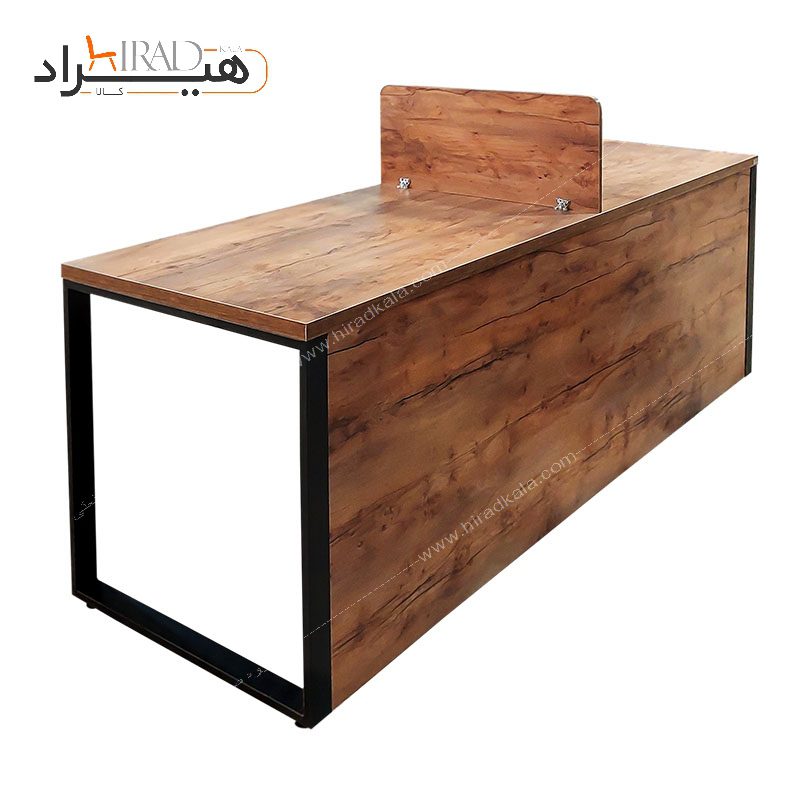 میز کار گروهی دو نفره 230×70 با کمد 4 کشو و پارتیشن هیراد مدل W100