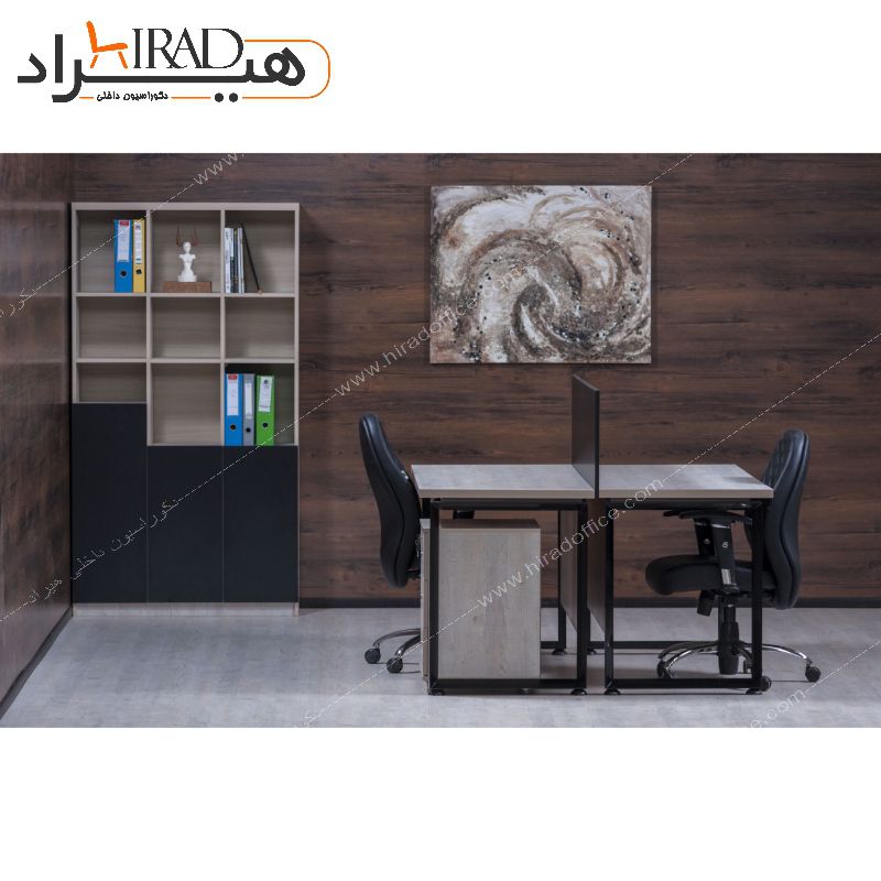 میز کار گروهی دو نفره 130×130 با 6 کشو و پایه قابل تنظیم هیراد مدل W518