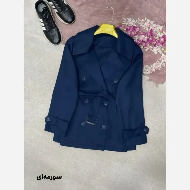 ترنچ کت هیوا جنس کتان استانبولی دارای جیب و کمربند سایز فری 38 تا 44جدید