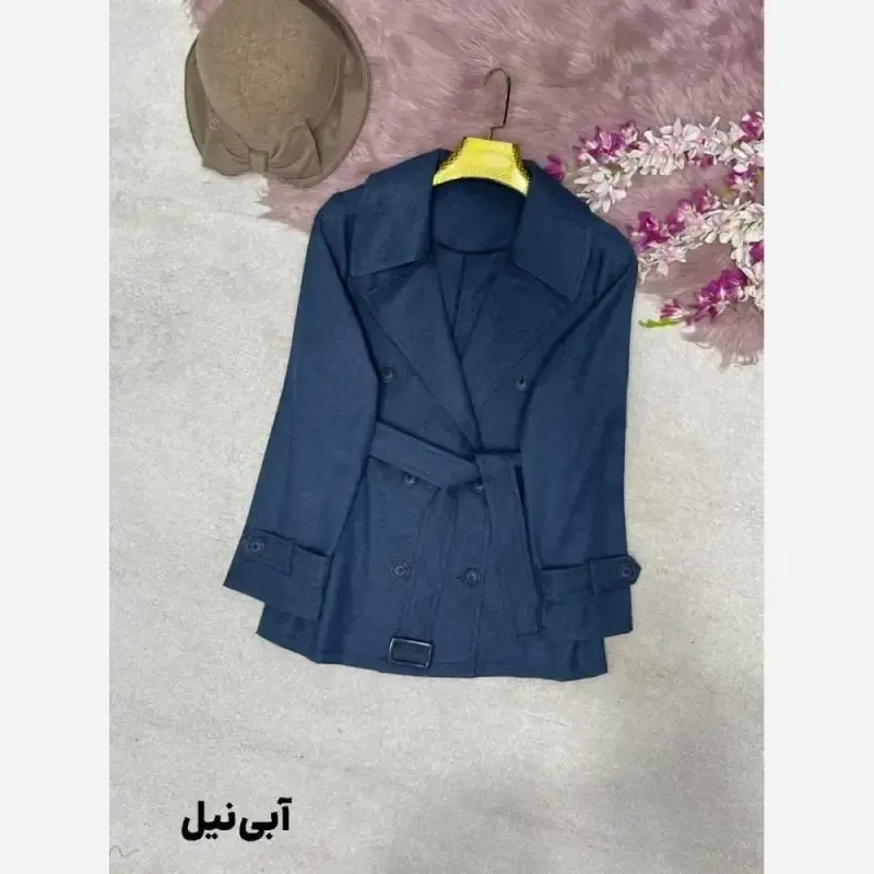 ترنچ کت هیوا جنس کتان استانبولی دارای جیب و کمربند سایز فری 38 تا 44جدید