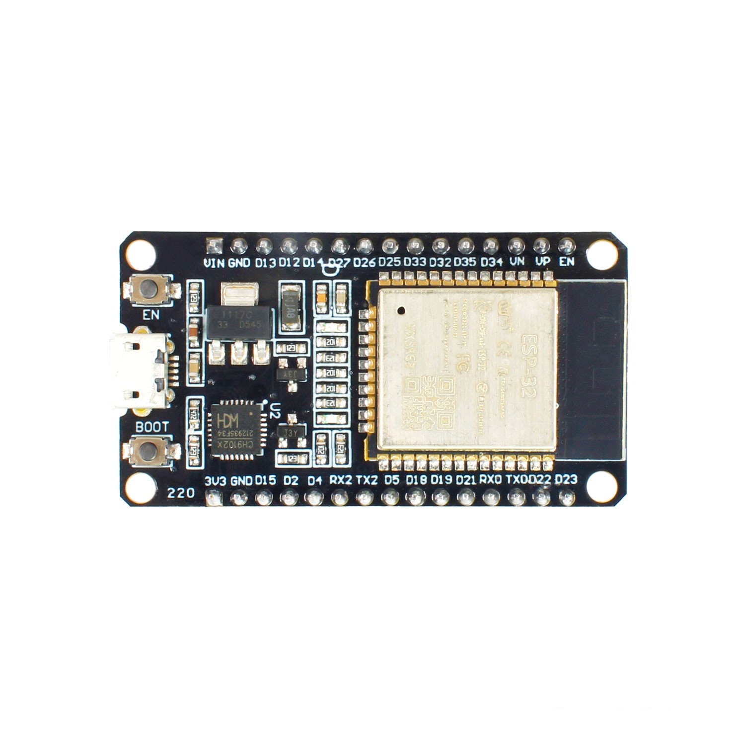 ماژول ESP32-WROOM دارای وای فای و بلوتوث 30 پایه با مبدل CP2102