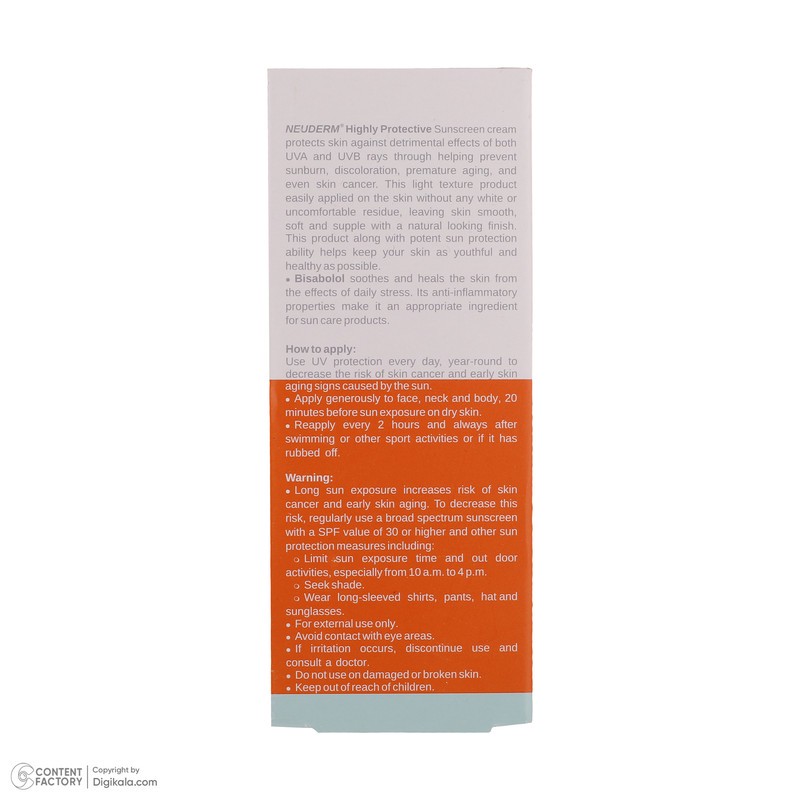 کرم ضدآفتاب نئودرم مدل Highly Protective SPF50، حجم 50 میلی لیتر