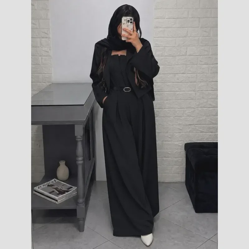 ست کت و سارافون سایز بزرگ یقه دلبری جنس مازراتی گرم بالا رنگ بندی متنوع فری سایزجدید