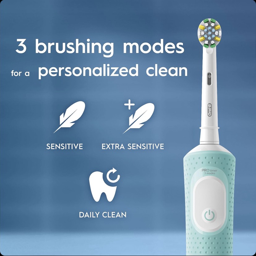 مسواک برقی اورال بی Oral-B Vitality Pro Mint Green به همراه 2 یدک اضافه با 3 حالت مسواک زدن و تایمر 2 دقیقه ای رنگ سبزجدید