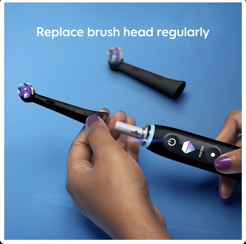 سری یدک مسواک برقی اورال بی Oral-B iO Radiant Whiteکمک به حذف لکه های سطحی دندان رنگ مشکی بسته 2 عددیجدید