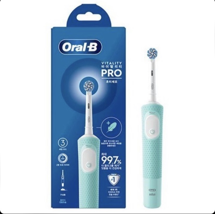 مسواک برقی اورال بی Oral-B Vitality Pro Mint Green به همراه 2 یدک اضافه با 3 حالت مسواک زدن و تایمر 2 دقیقه ای رنگ سبزجدید