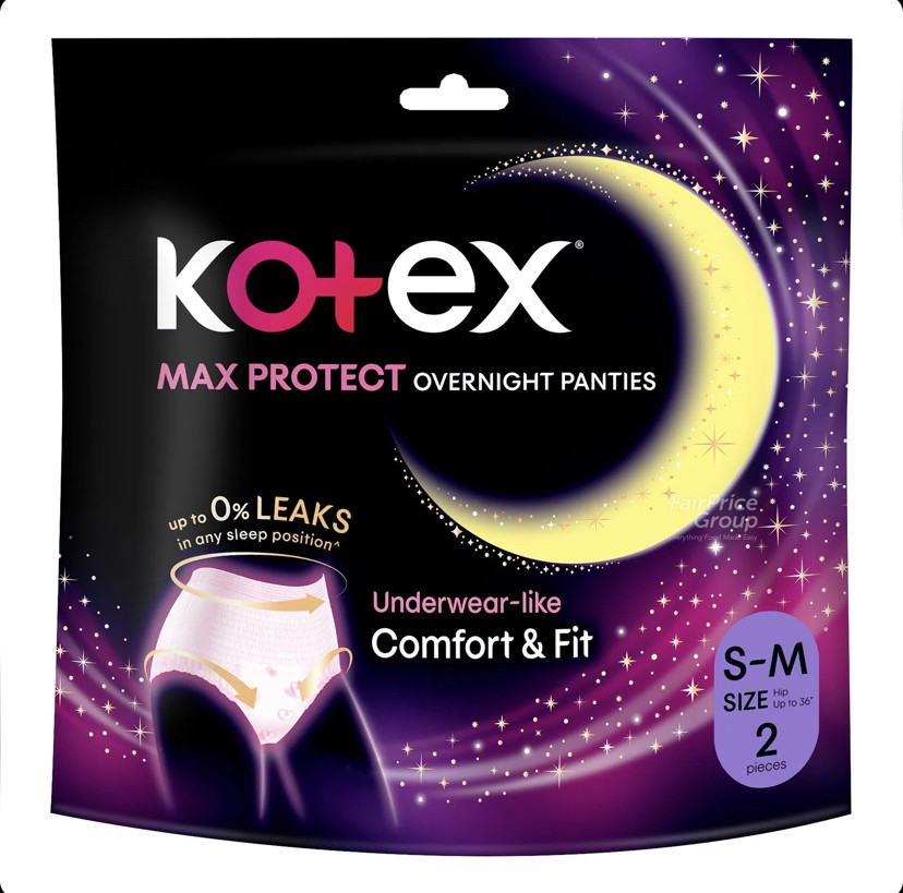 نوار بهداشتی شورتی یکبار مصرف شبانه کوتکس Kotex سایز S-M بسته 2 عددیجدید