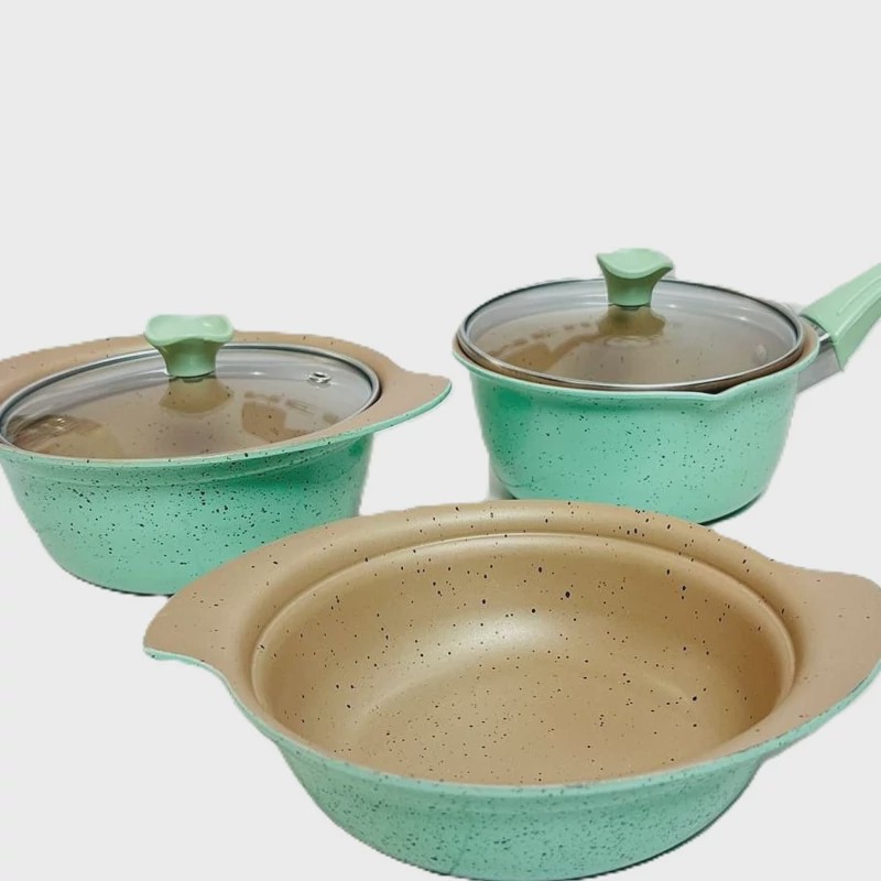 سرویس قابلمه 5 پارچه چدن گرانیتی نوزاد برند چیکو (Chicoo) سایز 14 - کد 275