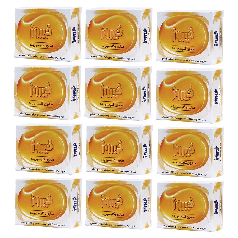 صابون بچه فیروز مدل گلیسیرینه وزن 100 گرم بسته 12 عددی