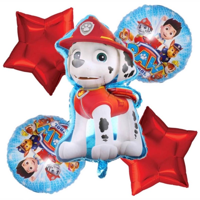 بادکنک فویلی پارتی لند تهران مدل سگ های نگهبان کد PAWPATROL114 مجموعه پنج عددی