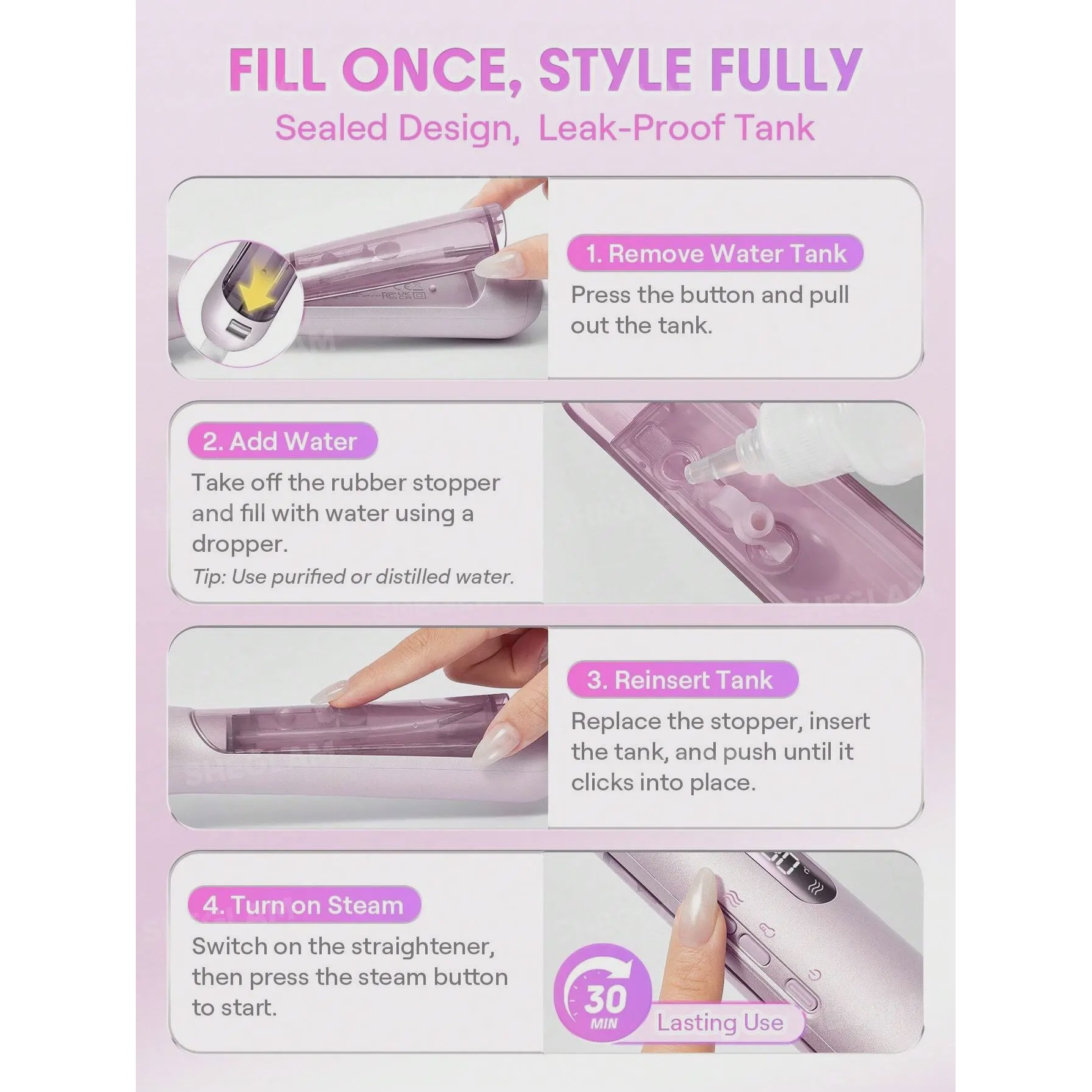 برس صاف کننده بخار شیگلم Hydra Shot Steam Straightening Brush Proجدید