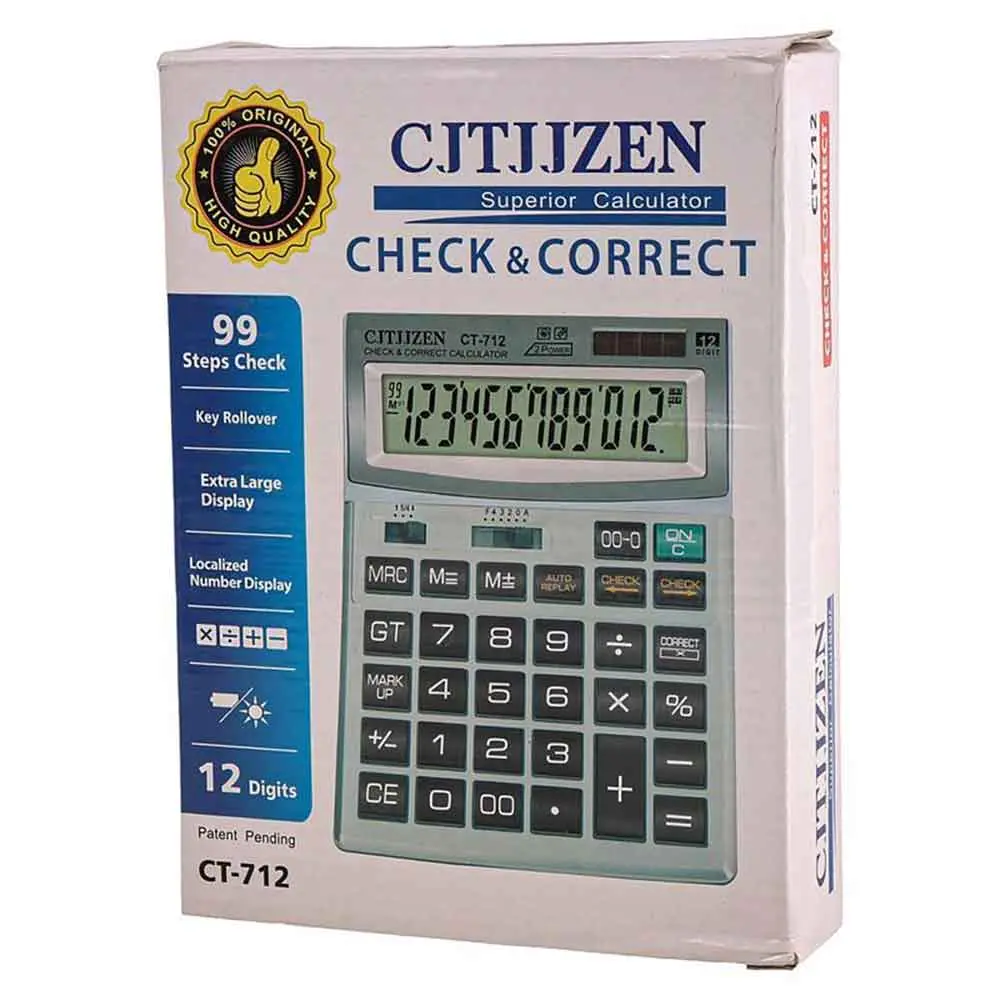 ماشین حساب 12 رقم CJTJJZEN CT-712 مدل 1جدید