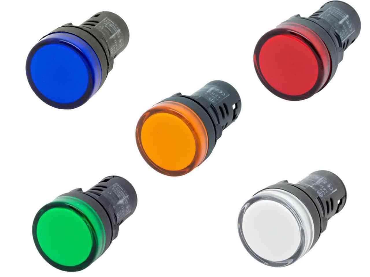 چراغ سیگنال گرد تابلویی ACDC-12V (سفید)جدید