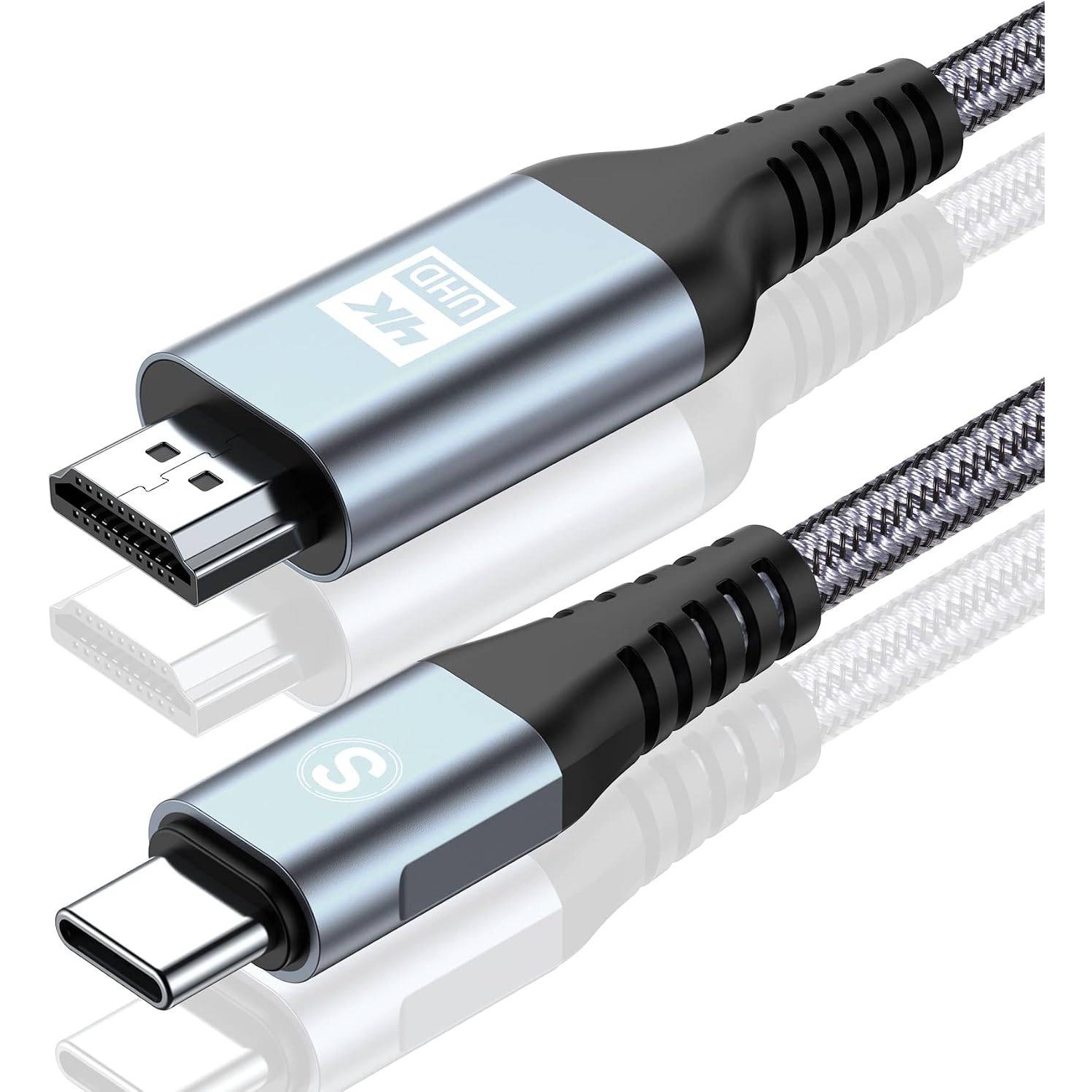 کابل USB-C به HDMI اورجینال طول 2 متر، کیفیت 4k60Hz با روکش نایلونی