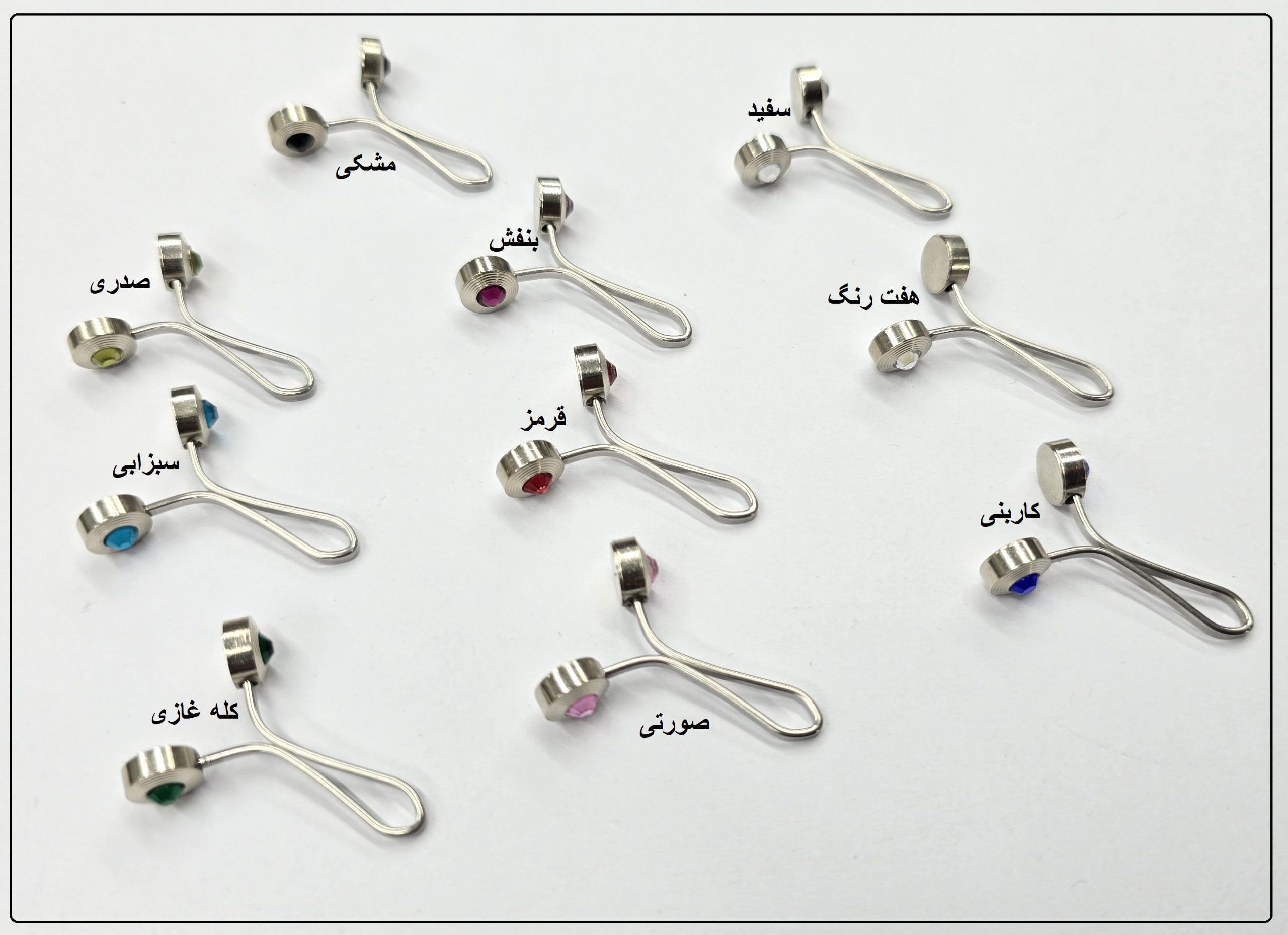 گیره روسری استیل سرفلزی نقره ای