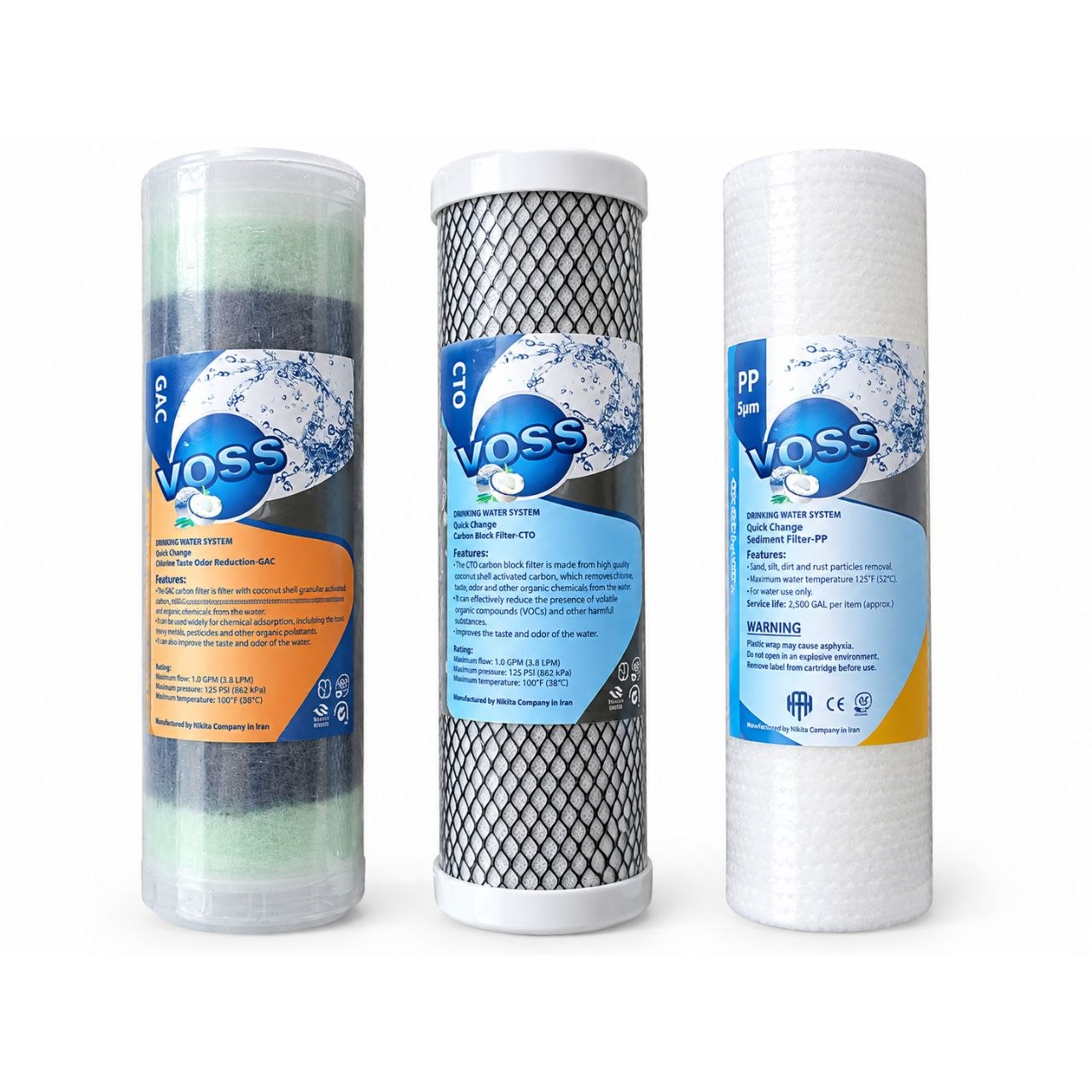 فیلترجات تصفیه آب خانگی وس Voss - تصفیه چی