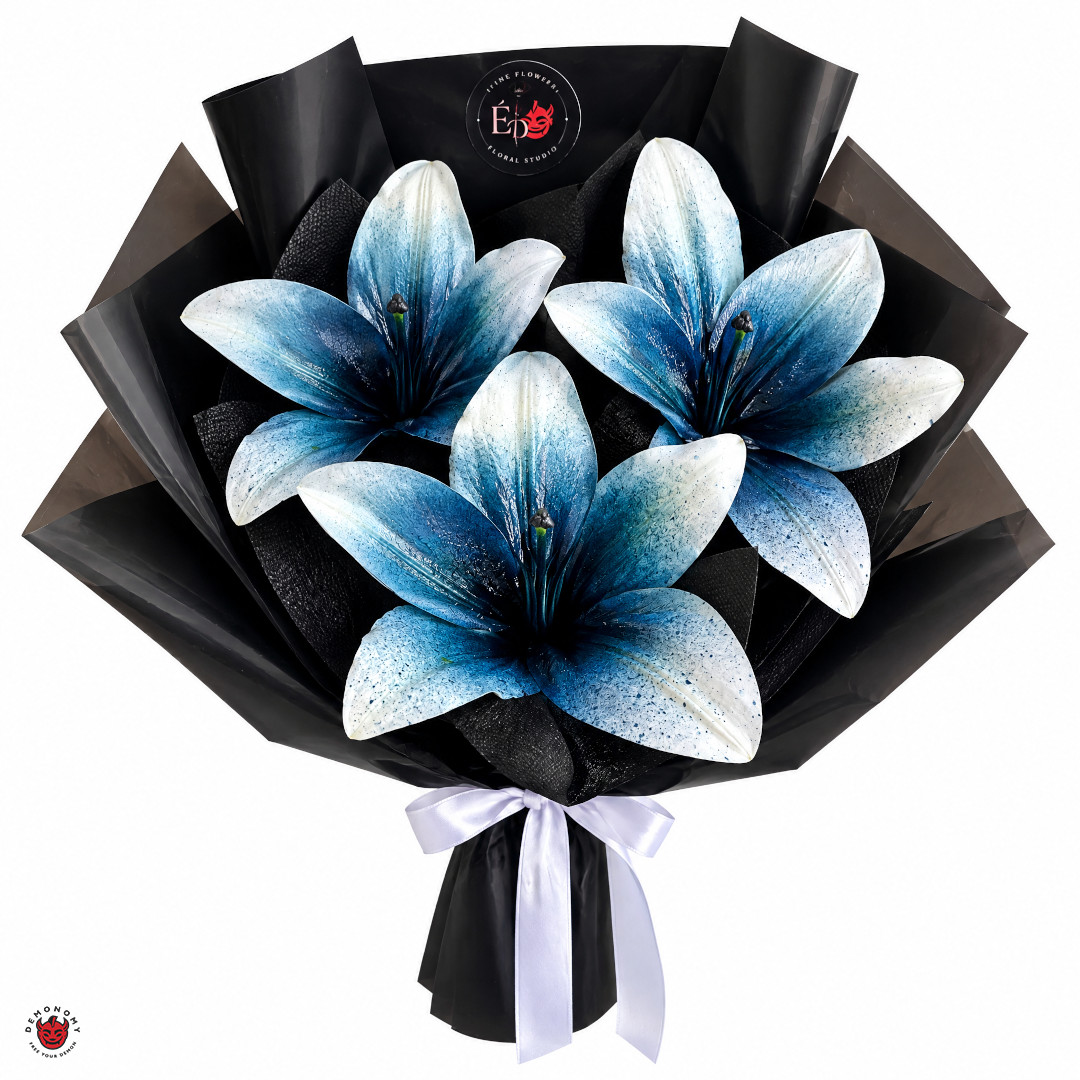 دسته گل لیلیوم طبیعی گوتیک Navi Noir