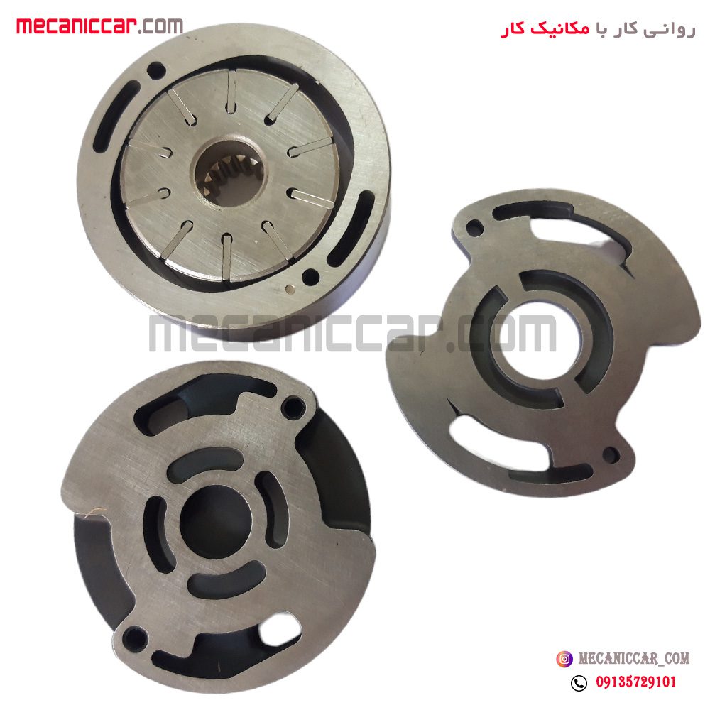 اسیابک پمپ هیدرولیک (پشت گرد 2 پیچ ) کامل (ماه و ستاره) پژو 206 و 405 و پارس و سمند
