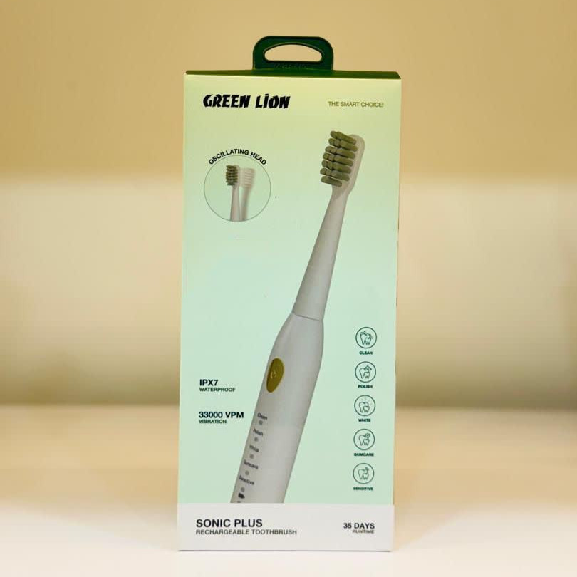 مسواک شارژی Green Lion Sonic Plus ضدآب، 35 روز کارکرد، سر چرخشیجدید