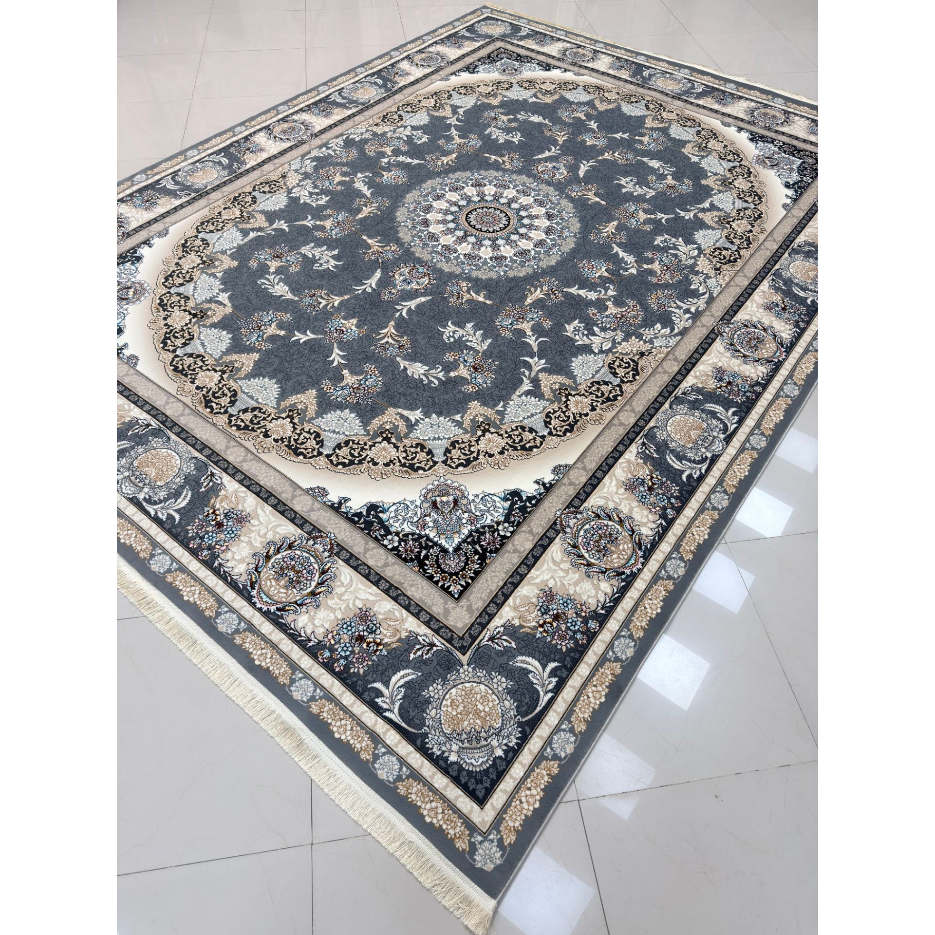 فرش کاشان 700شانه تراکم 2550 آکریلیک طرح میراث طوسی 6متری