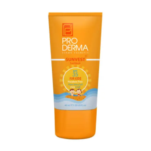 کرم ضد آفتاب کودکان spf35 فاقد جاذبه شیمیایی پرودرما