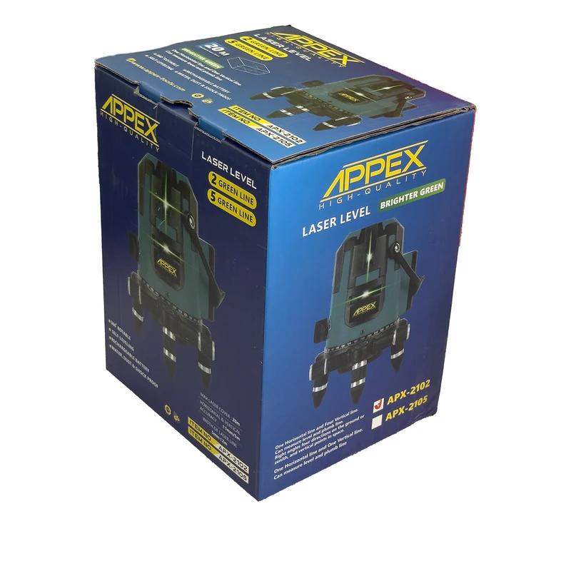 تراز لیزری 5 خط نور سبز 360 درجه اپکس مدل APX-2105