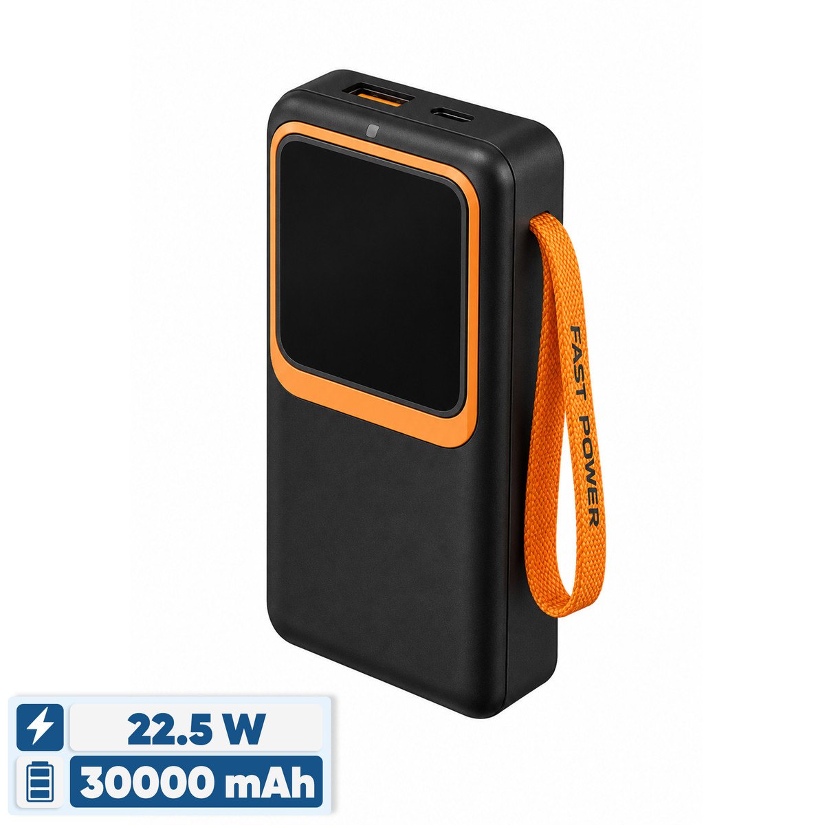 پاوربانک 22.5 وات مدل ip0wer22.5W ظرفیت 30000 میلیآمپرساعت به همراه دو کابل متصل USB-C و لایتنینگجدید