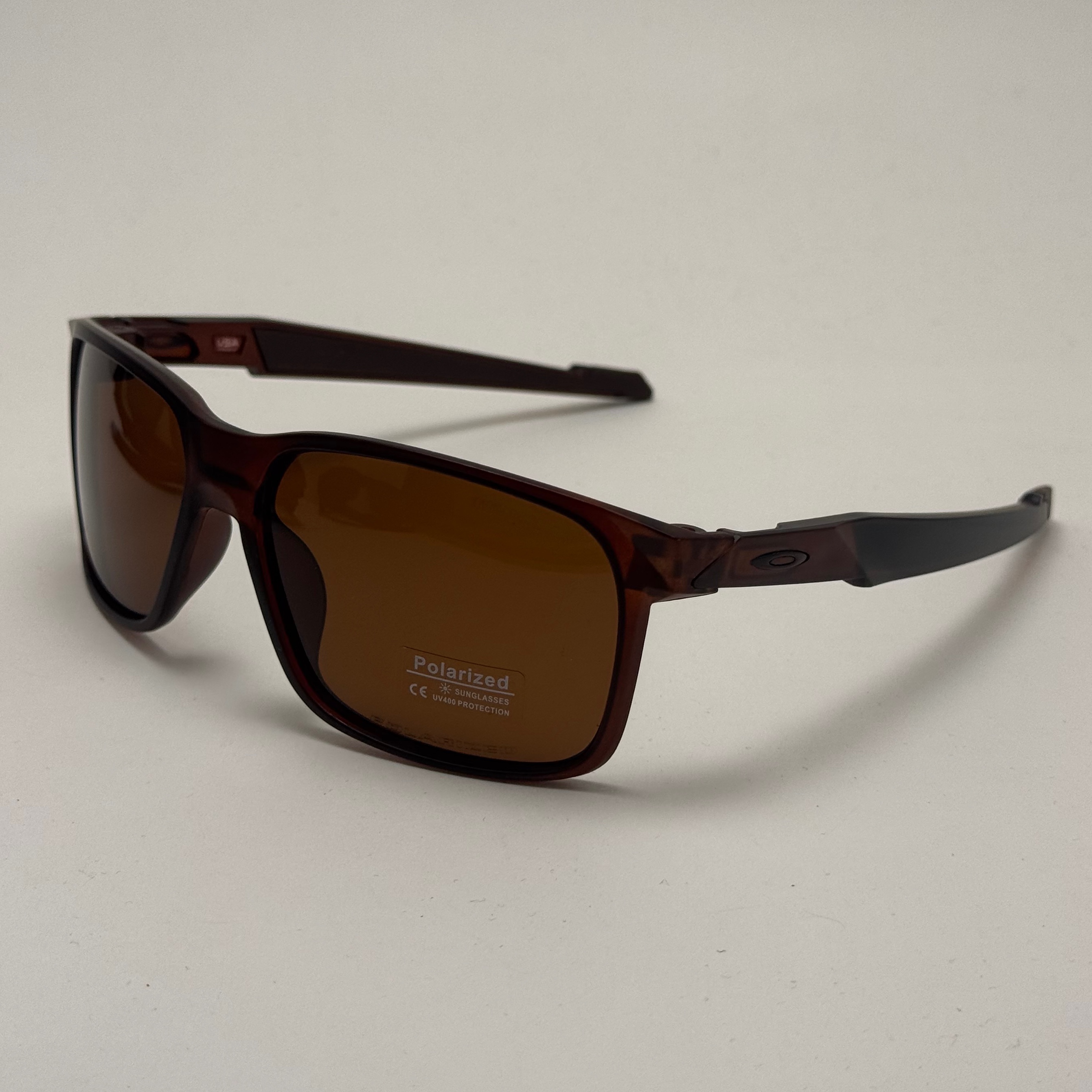 عینک آفتابی پلاریزه اوکلی Oakley قهوه ای مستطیلی کد 25673