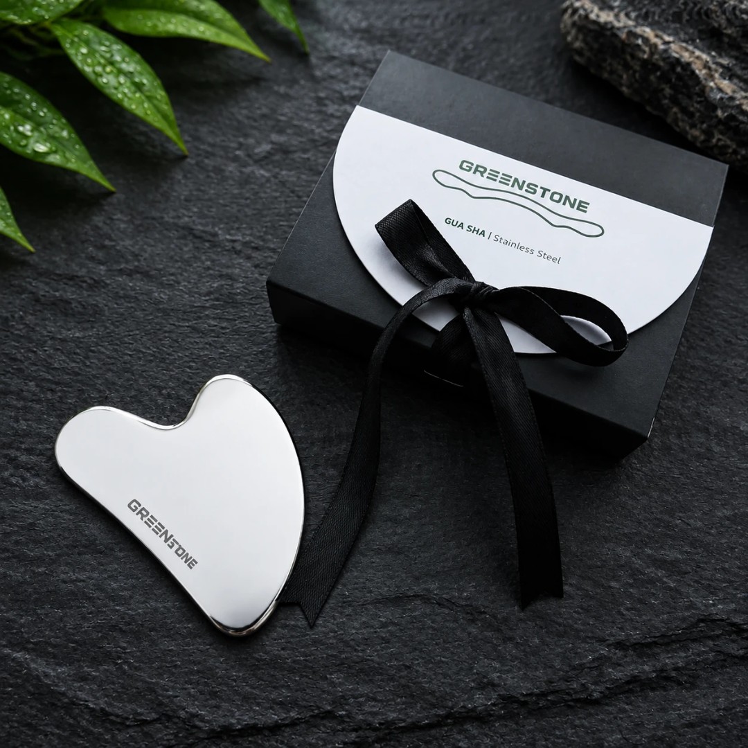 گواشا استیل پزشکی GreenStone/ آنتی باکتریال، ضد زنگ،مخصوص لیفت و جوانسازی صورت