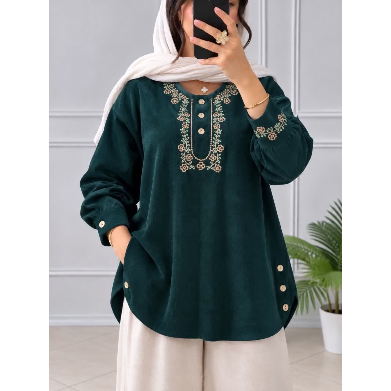 شومیز مخمل کبریتی