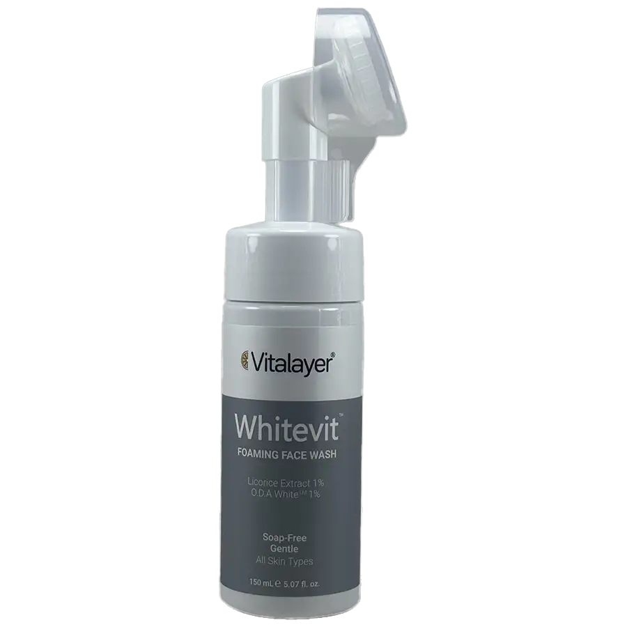 فوم شستشوی صورت ویتالیر مدل Whitevit – مناسب پوست کدر و مستعد لک – 150 میلیلیتر