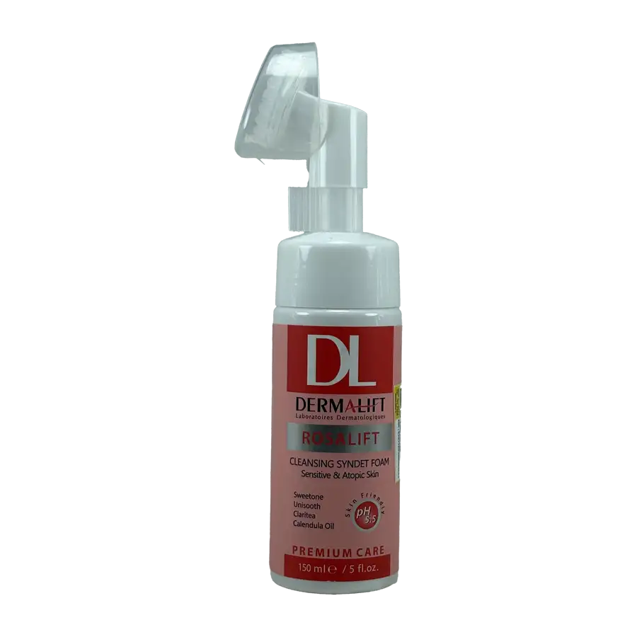 فوم برس دار شستشوی صورت درمالیفت ROSALIFT مناسب پوست حساس 150 میلیلیتر
