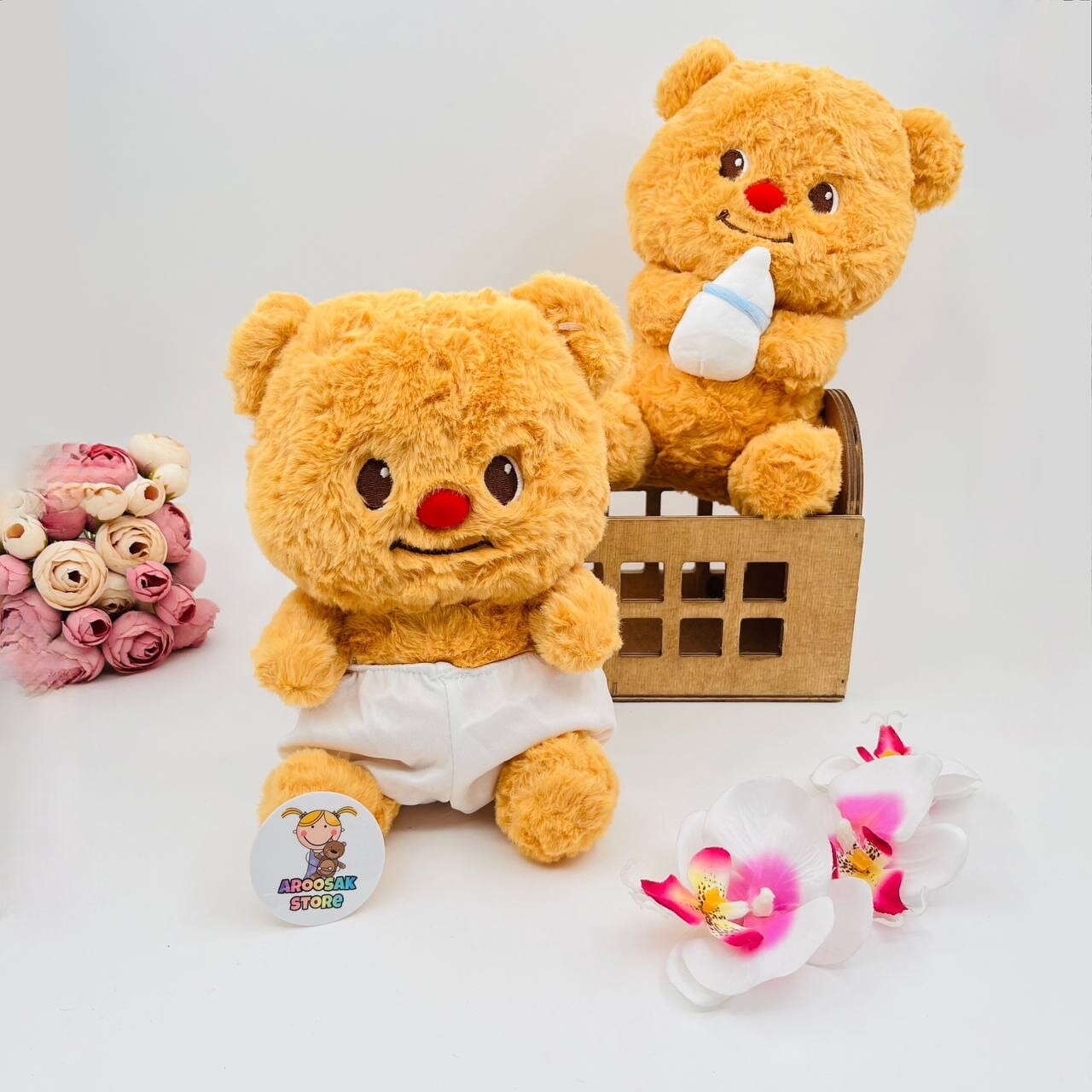 عروسک خرس پوشکی و شیشه شیر دار کد 735