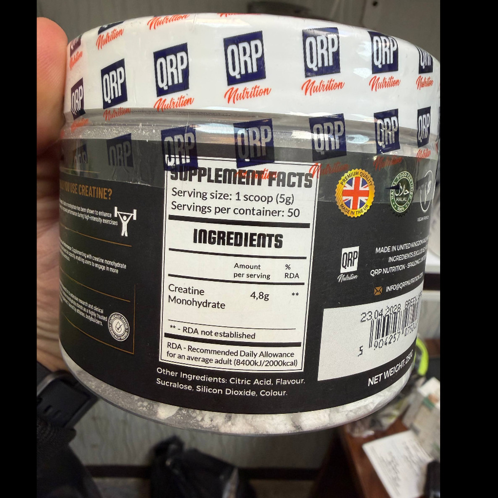 پودر کراتین مونوهیدرات کیو آر پی نوتریشن 300 گرم QRP Nutrition Creatine Monohydrate 300gجدید