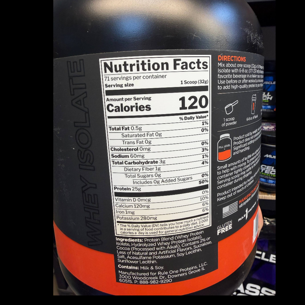 پودر پروتئین وی ایزوله و هیدرولیزه رول وان 2.27 کیلوگرم (5 پوند) Rule One R1 Protein Isolate 2270gجدید