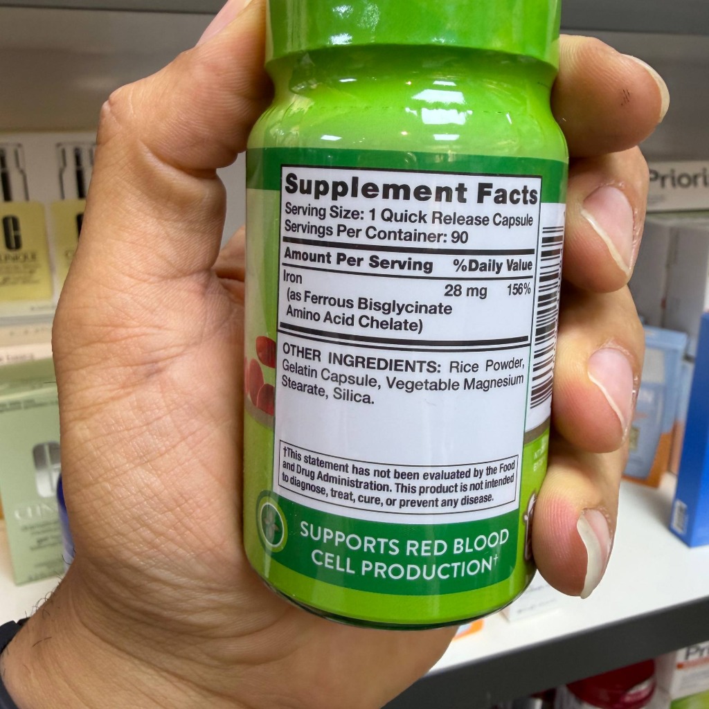 کپسول آهن خونساز ایزی آیرون 28 میلیگرم نیچرز تروث 90 عددی Natures Truth Easy Iron Glycinate 28mg 90 Capsulesجدید