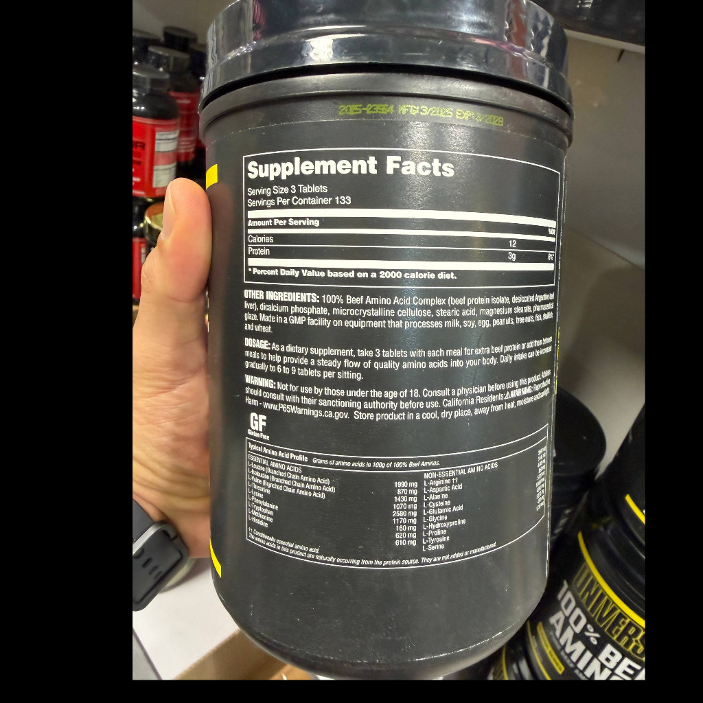 قرص آمینو بیف 100 درصد یونیورسال نوتریشن 400 عددی Universal Nutrition 100 Beef Aminos 400 Tabletsجدید
