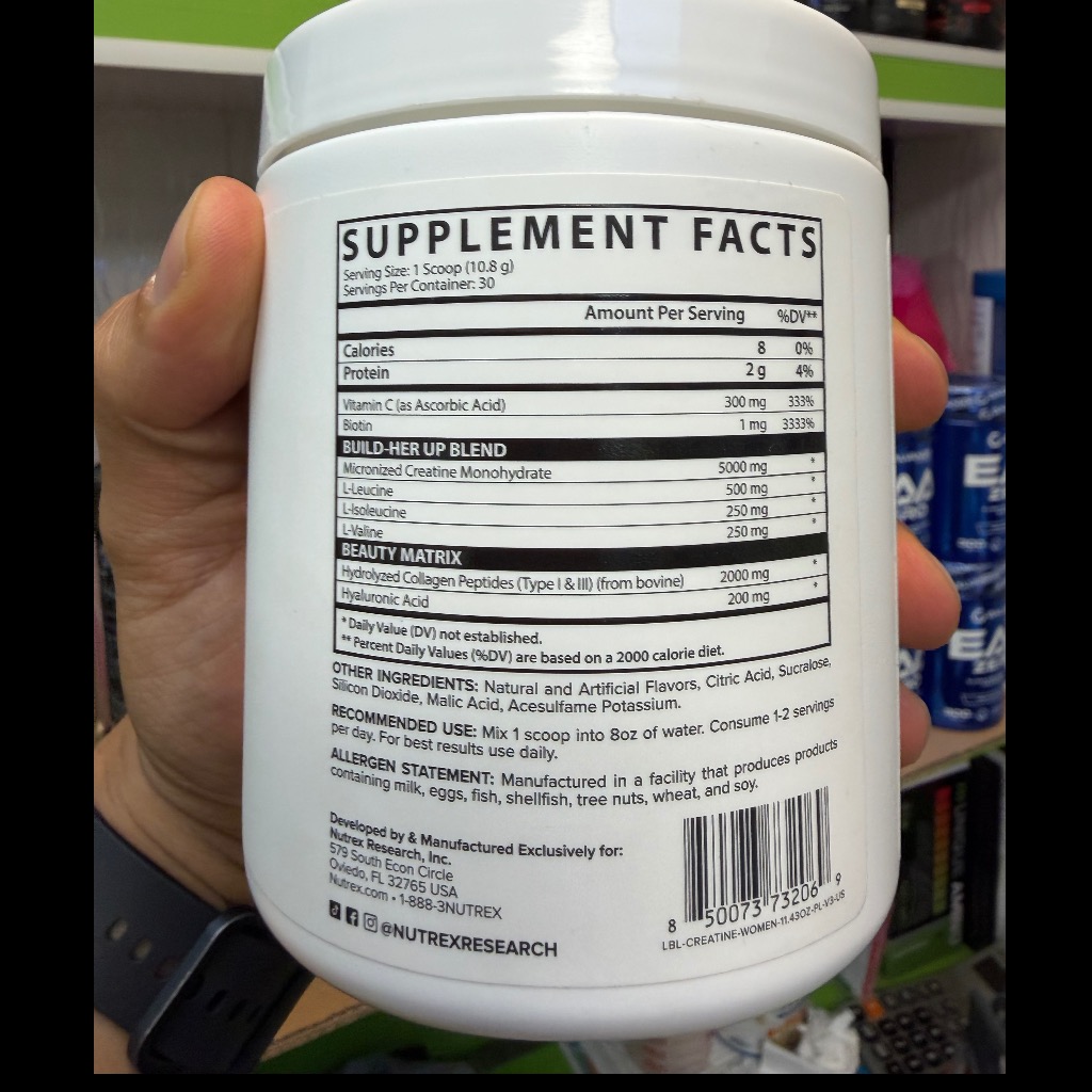 پودر کراتین تخصصی بانوان ناترکس 324 گرم (30 سروینگ) Nutrex Creatine For Women 324gجدید