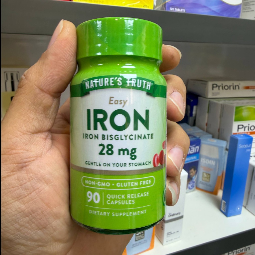 کپسول آهن خونساز ایزی آیرون 28 میلیگرم نیچرز تروث 90 عددی Natures Truth Easy Iron Glycinate 28mg 90 Capsulesجدید