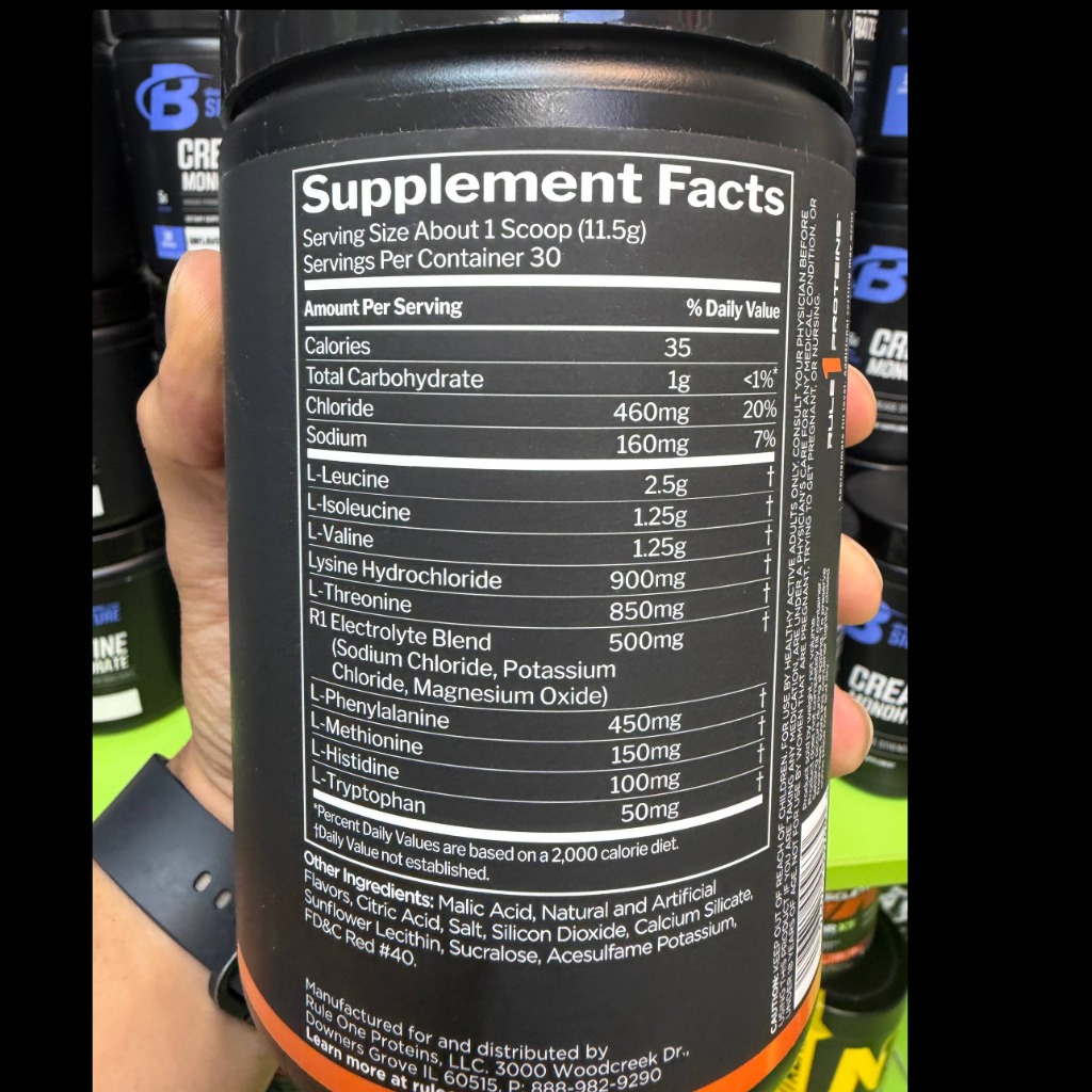 پودر آمینو اسید ضروری 9 (EAA) رول وان 345 گرم (30 سروینگ) Rule One R1 Essential Amino 9 345gجدید