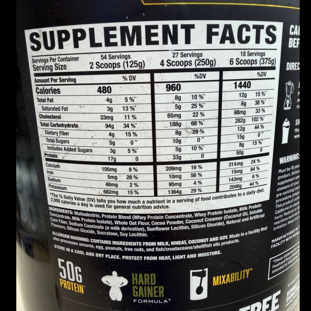 پودر گینر کینگ مس ایکسال رونی کلمن 6.8 کیلوگرم (15 پوند) Ronnie Coleman King Mass XL 6800gجدید