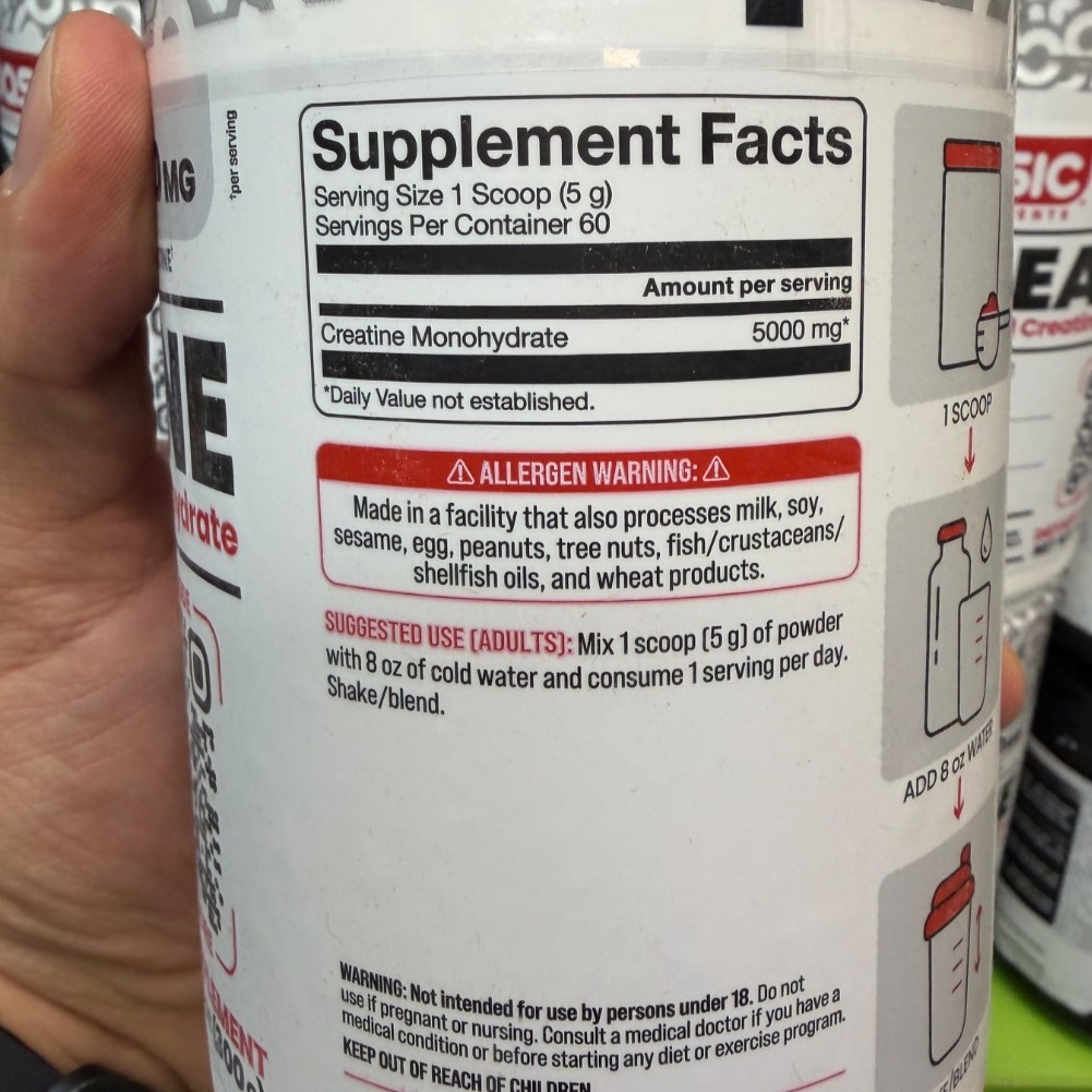 پودر کراتین مونوهیدرات میکرونایز بیسیک ساپلمنتس 300 گرم Basic Supplements Creatine Monohydrate 300gجدید
